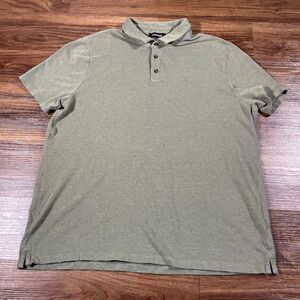 Express Gray Short Sleeve Stretch Pocket Collared Polo Shirt Men's Size XL